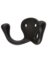 Solid-Bronze Double Coat Hook